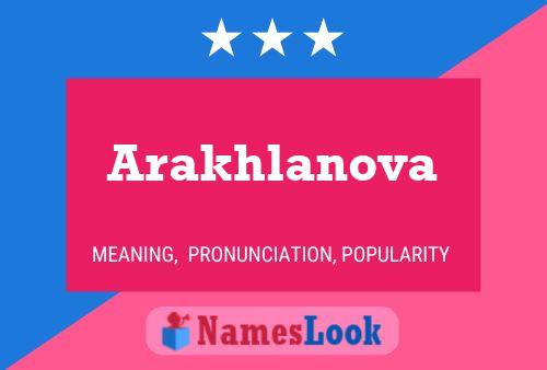 Arakhlanova Name Poster