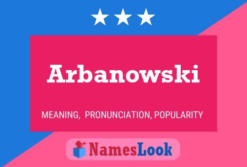 Arbanowski Name Poster