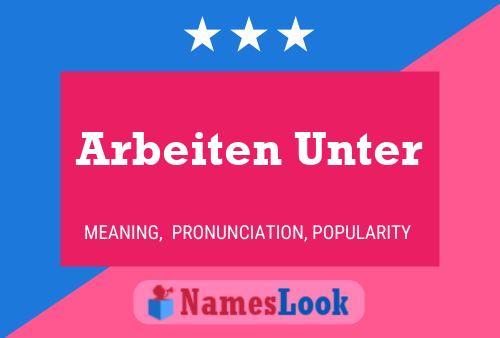 Arbeiten Unter Name Poster