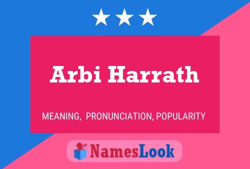 Arbi Harrath Name Poster