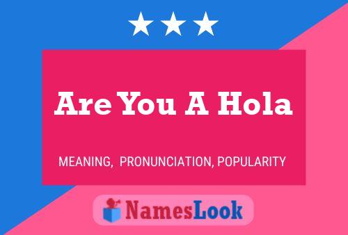 Are You A Hola Name Poster