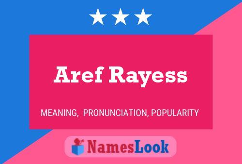 Aref Rayess Name Poster