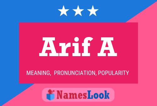 Arif A Name Poster