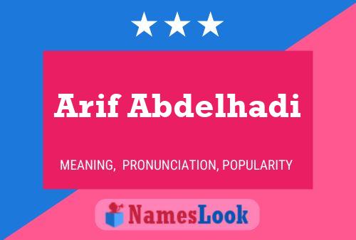 Arif Abdelhadi Name Poster