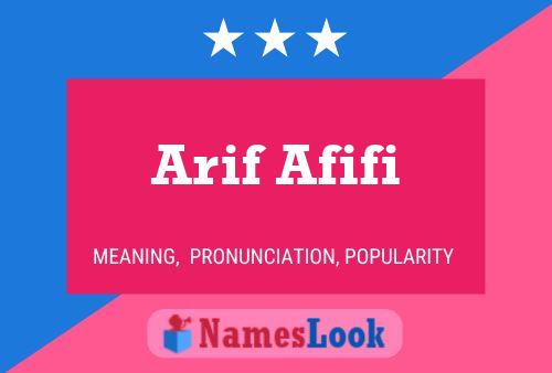 Arif Afifi Name Poster