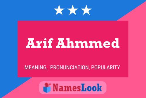 Arif Ahmmed Name Poster