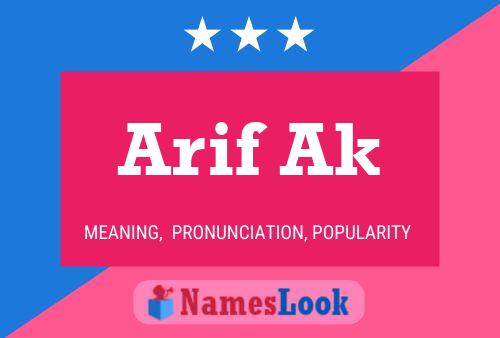 Arif Ak Name Poster