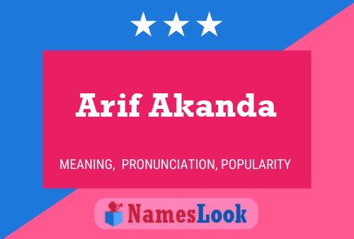 Arif Akanda Name Poster