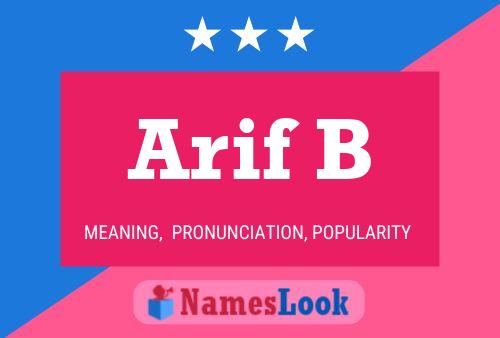 Arif B Name Poster