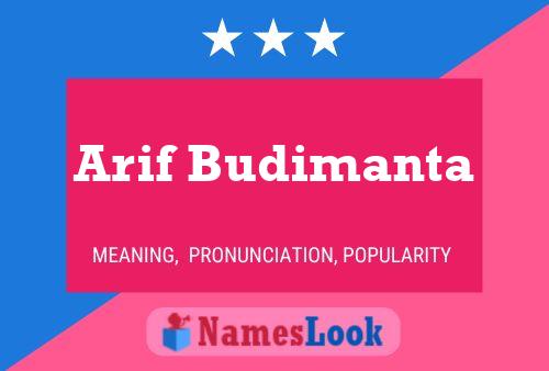 Arif Budimanta Name Poster