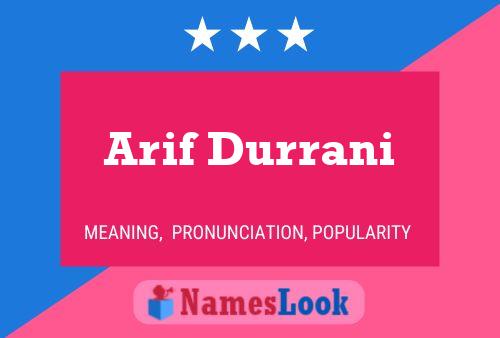 Arif Durrani Name Poster