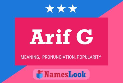 Arif G Name Poster