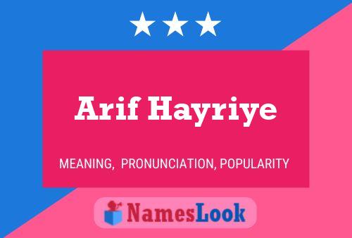 Arif Hayriye Name Poster