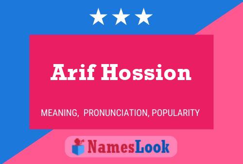 Arif Hossion Name Poster