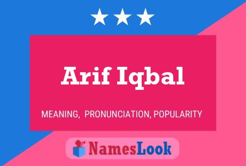 Arif Iqbal Name Poster