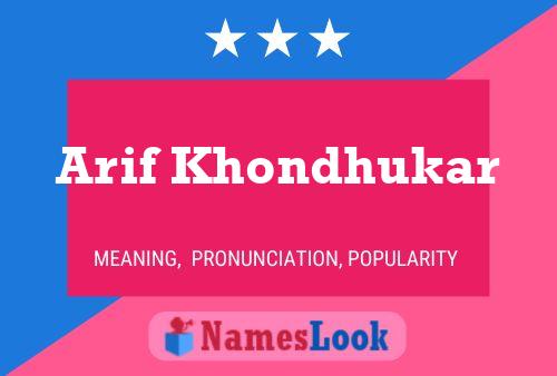 Arif Khondhukar Name Poster