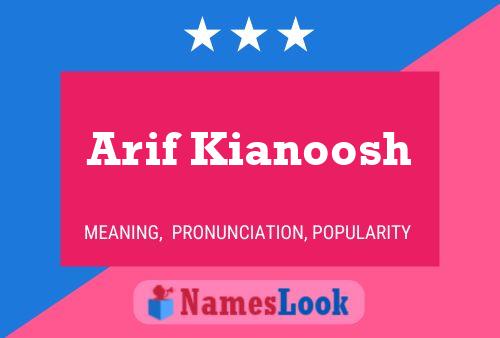 Arif Kianoosh Name Poster