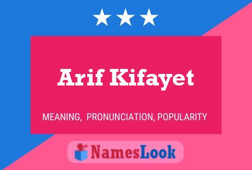 Arif Kifayet Name Poster