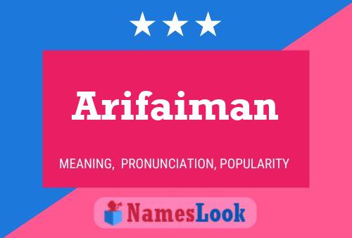 Arifaiman Name Poster