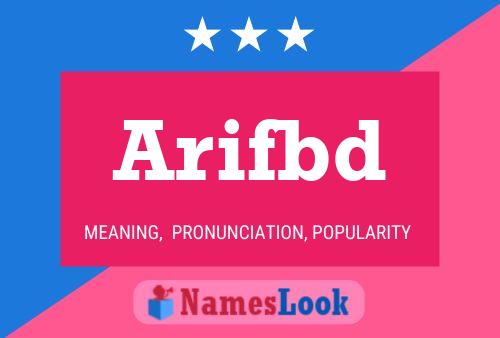 Arifbd Name Poster