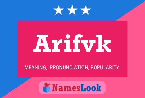 Arifvk Name Poster