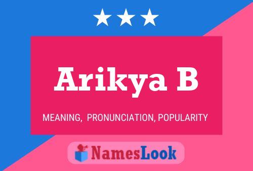 Arikya B Name Poster