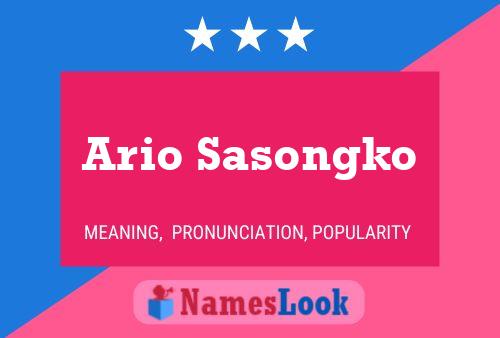 Ario Sasongko Name Poster