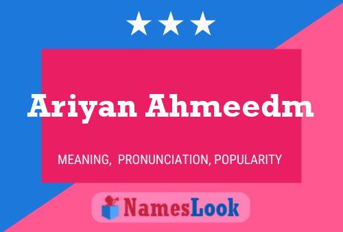 Ariyan Ahmeedm Name Poster