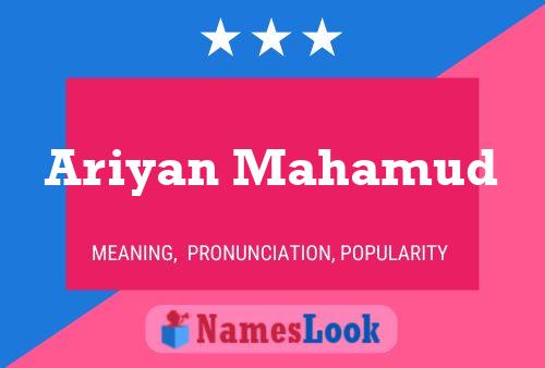 Ariyan Mahamud Name Poster