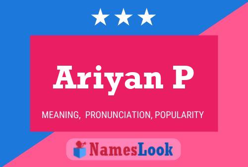 Ariyan P Name Poster