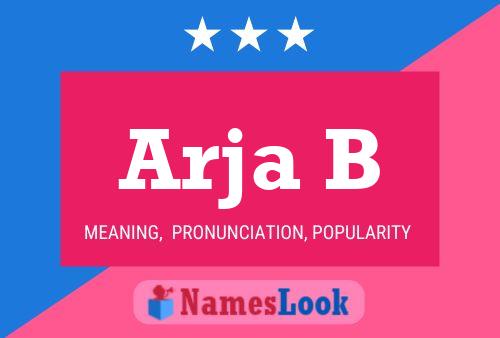 Arja B Name Poster