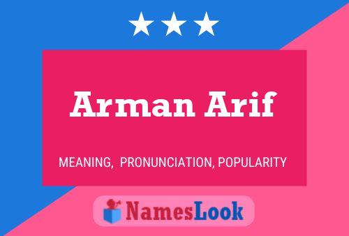 Arman Arif Name Poster