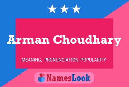 Arman Choudhary Name Poster