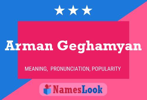 Arman Geghamyan Name Poster