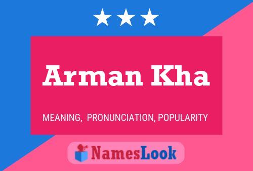 Arman Kha Name Poster