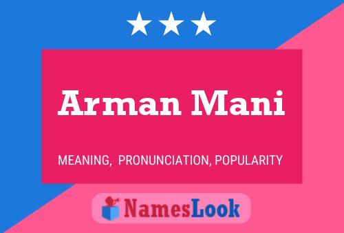 Arman Mani Name Poster