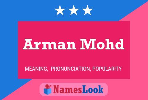 Arman Mohd Name Poster