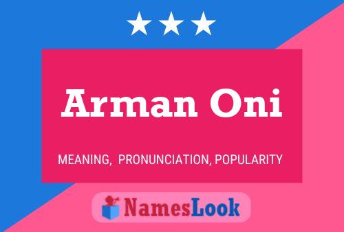 Arman Oni Name Poster