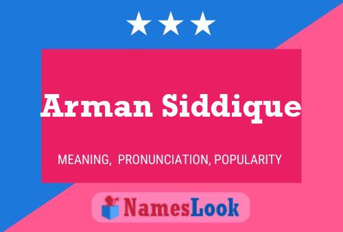 Arman Siddique Name Poster