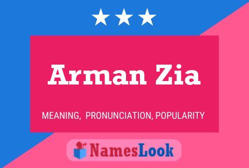 Arman Zia Name Poster