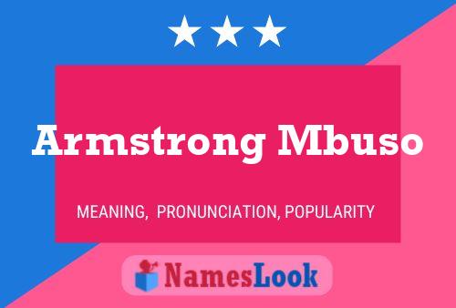 Armstrong Mbuso Name Poster