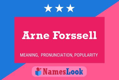 Arne Forssell Name Poster