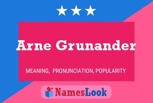 Arne Grunander Name Poster