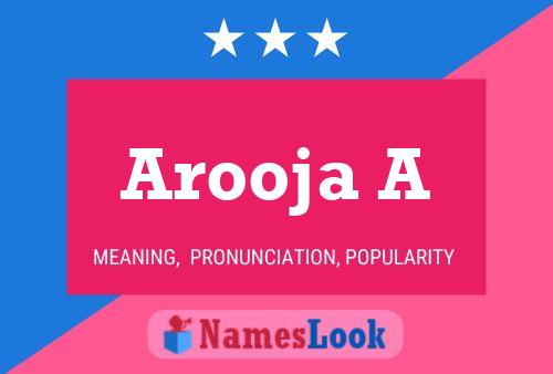 Arooja A Name Poster