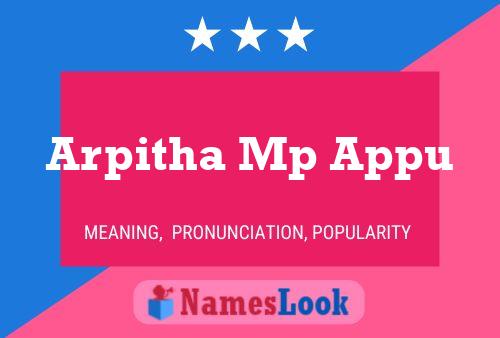 Arpitha Mp Appu Name Poster