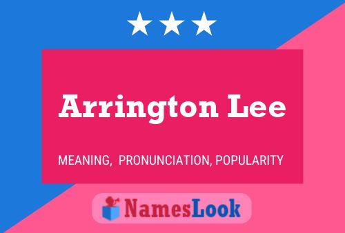 Arrington Lee Name Poster