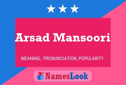 Arsad Mansoori Name Poster