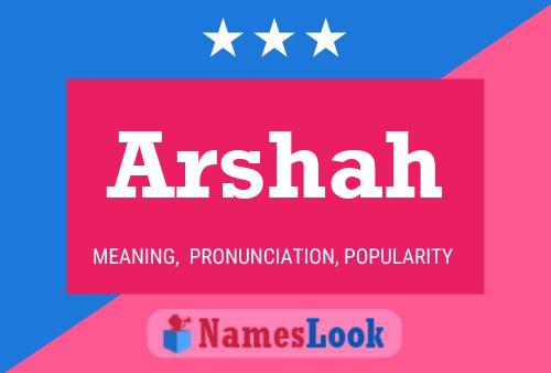 Arshah Name Poster