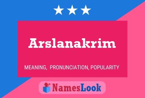 Arslanakrim Name Poster