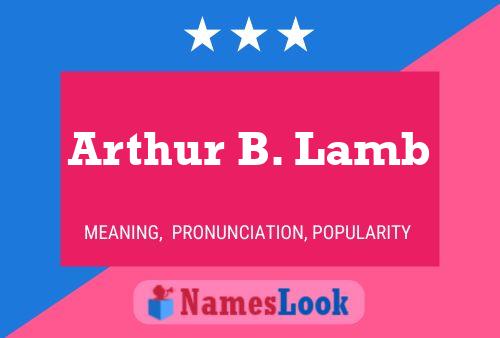 Arthur B. Lamb Name Poster